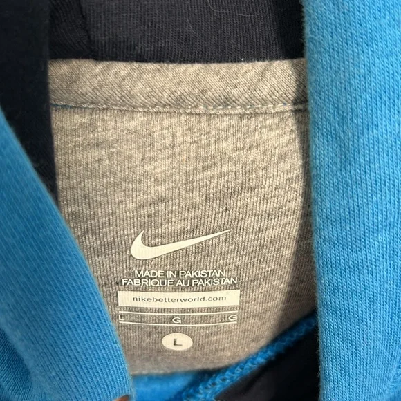 Nike Women’s Blue Retro Hooded Fleece Sweatshirt Size Large - Picture 6 of 11